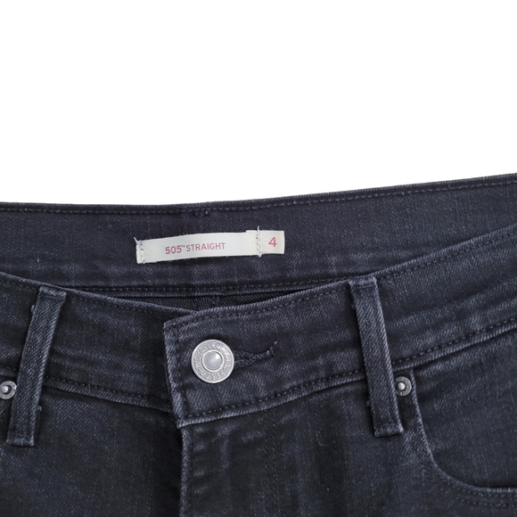 Levi's 505 Straight Fringe Black Jeans - Picture 4 of 7